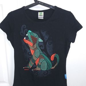 Karani-art women tee. size M. Graphic animal. 100%cotton. Mexican design $0 $18.